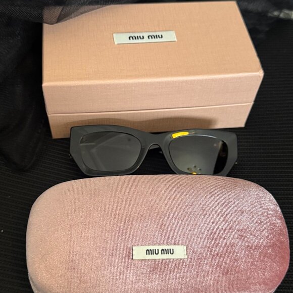 Miu Miu SMU 09W Black Designer Sunglasses Luxury Statement Frame main image 4